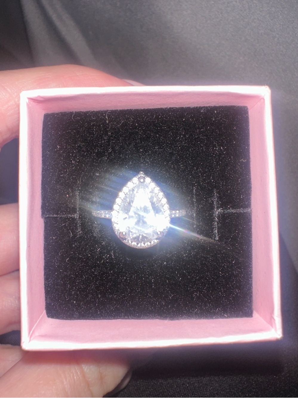 PANDORA Sparkling Teardrop Cubic Zirconia Ring in Silver